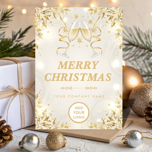 Luxury Champagne & White Modern Business シーズンカード