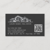 Luxury Charcoal Gray Real Estate Chic Professional 名刺 (裏面)