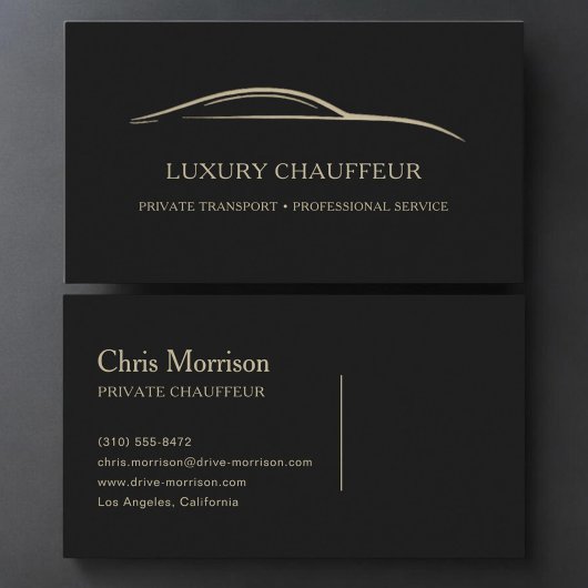 Luxury Chauffeur Black & Gold 名刺