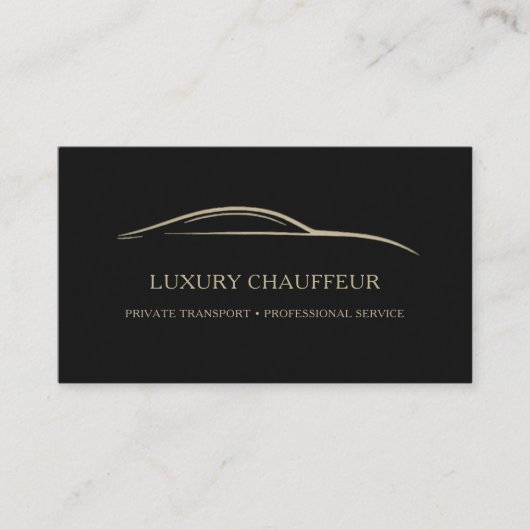 Luxury Chauffeur QR Code Black & Gold 名刺 (正面)