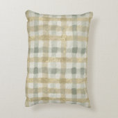 Luxury Checked, Gold Grey Beigi Pattern アクセントクッション (裏面(縦))