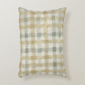 Luxury Checked, Gold Grey Beigi Pattern アクセントクッション (正面(垂直))