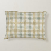 Luxury Checked, Gold Grey Beigi Pattern アクセントクッション (裏面)