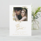Luxury Chic Golden Branches Frame Photo Wedding (スタンド正面)
