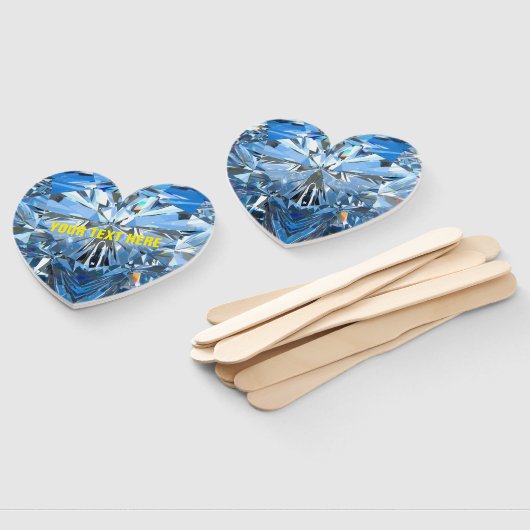 Luxury Chic Ruby Heart Personalized Fan ハンドファン (組立なし)