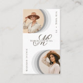 Luxury Chic Script Monogram Fashion Designer Photo 名刺 (正面)