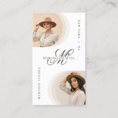 Luxury Chic Script Monogram Fashion Designer Photo 名刺 (正面)