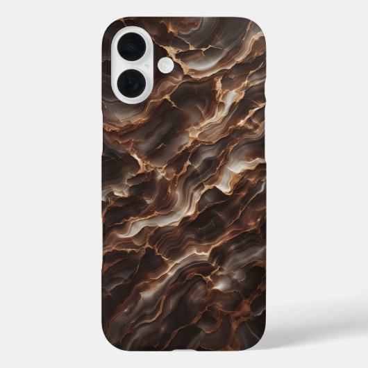 Luxury Chocolate Brown Marble Phone Case - Elegant Case-Mate iPhoneケース (裏面)