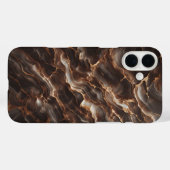Luxury Chocolate Brown Marble Phone Case - Elegant Case-Mate iPhoneケース (裏面 (横))