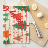 Luxury Christmas Christmas Trees Festive キッチンタオル (四つ折り)