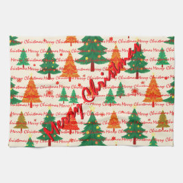 Luxury Christmas Christmas Trees Festive キッチンタオル