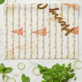 Luxury Christmas Christmas Trees Festive キッチンタオル (折り畳み)