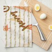 Luxury Christmas Christmas Trees Festive キッチンタオル (四つ折り)