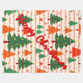 Luxury Christmas Christmas Trees Festive フリースブランケット (正面(横))