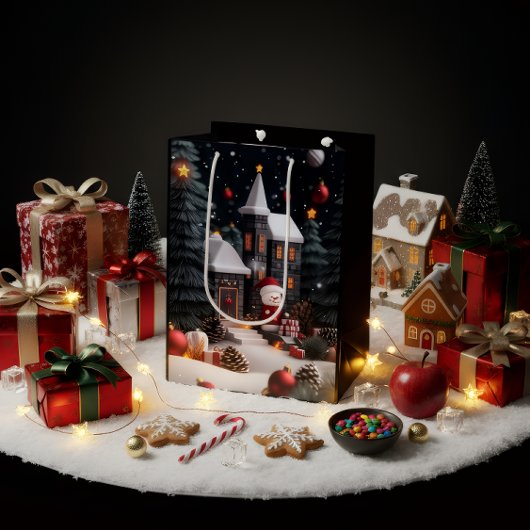 Luxury Christmas Gift Bag ミディアムペーパーバッグ