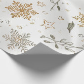 Luxury Christmas Gift White & Gold Holiday Design ラッピングペーパー (角)
