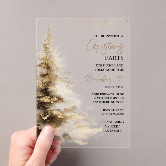 Luxury Christmas Party アクリル招待状 (インサイチュ (ポータブル))
