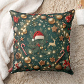Luxury Christmas Pattern Decorative Throw Pillow クッション (ブランケット)