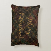 Luxury, Christmas Pattern, Gold Merry Christmas アクセントクッション (裏面(縦))