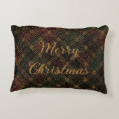 Luxury, Christmas Pattern, Gold Merry Christmas アクセントクッション (裏面)