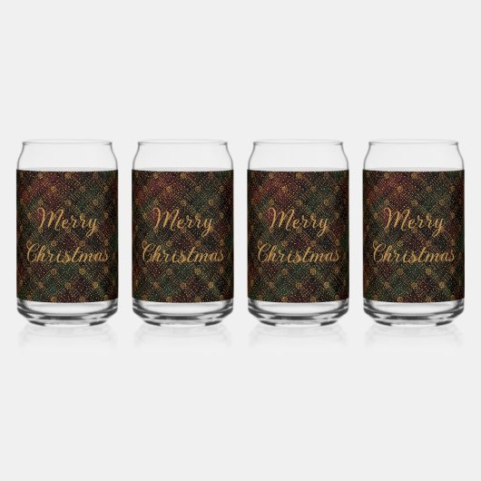 Luxury, Christmas Pattern, Gold Merry Christmas  ガラス缶 (裏面)