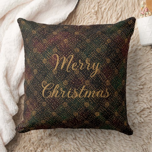 Luxury, Christmas Pattern, Gold Merry Christmas クッション (ブランケット)