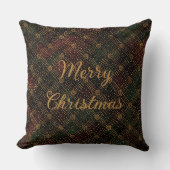 Luxury, Christmas Pattern, Gold Merry Christmas クッション (正面)