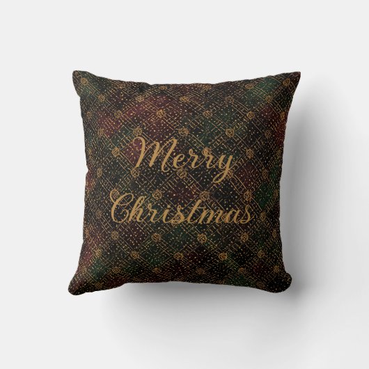 Luxury, Christmas Pattern, Gold Merry Christmas クッション (裏面)