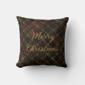 Luxury, Christmas Pattern, Gold Merry Christmas クッション (正面)