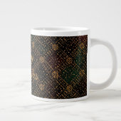 Luxury, Christmas Pattern, Gold Merry Christmas  ジャンボコーヒーマグカップ (右)