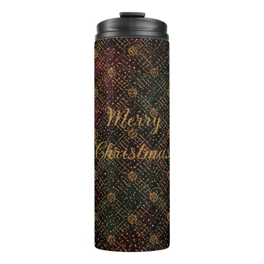Luxury, Christmas Pattern, Gold Merry Christmas  タンブラー (正面)