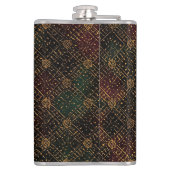 Luxury, Christmas Pattern, Gold Merry Christmas  フラスク (裏面)