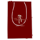 Luxury Christmas Personalized Merry Christmas ミディアムペーパーバッグ (正面)