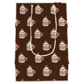 Luxury Christmas Personalized Merry Christmas ミディアムペーパーバッグ (裏面)