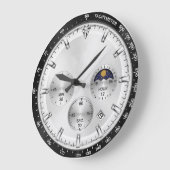 Luxury Chronograph Silver Racing Dial ラージ壁時計 (傾斜)