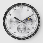 Luxury Chronograph Silver Racing Dial ラージ壁時計 (正面)