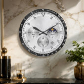 Luxury Chronograph Silver Racing Dial ラージ壁時計