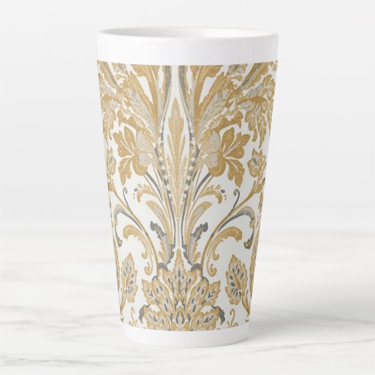 Luxury, Classic,Elegant,Gold Beige Pattern カフェラテマグ (正面)