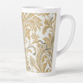 Luxury, Classic,Elegant,Gold Beige Pattern カフェラテマグ (右)