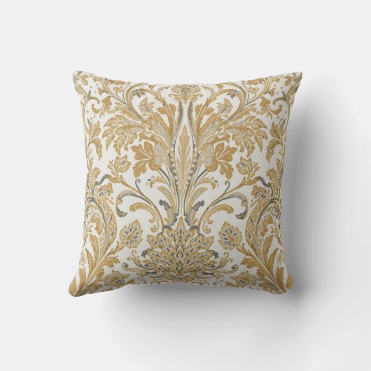 Luxury, Classic,Elegant,Gold Beige Pattern クッション (裏面)