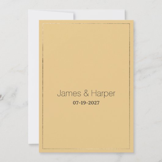 Luxury classy black gold peony floral RSVP 招待状 (裏面)