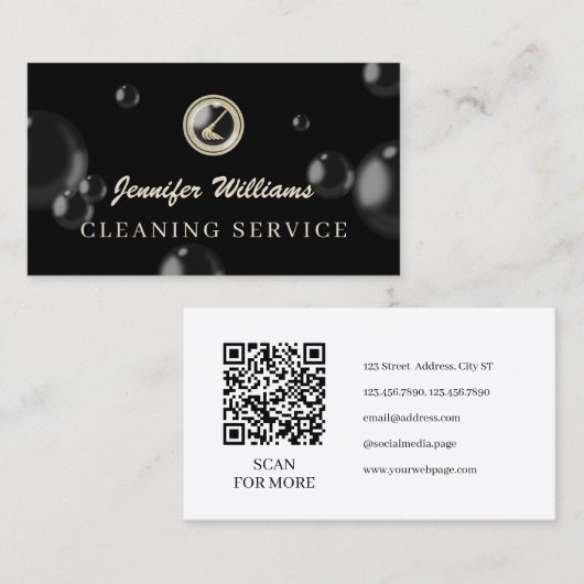 Luxury cleaning mop logo cleaner 名刺 (正面/裏面)