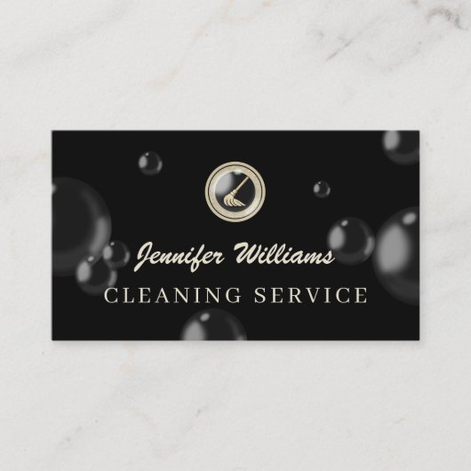Luxury cleaning mop logo cleaner 名刺 (正面)