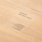 Luxury Clear Acrylic Annual Holiday Party  アクリル招待状 (レイダウン)