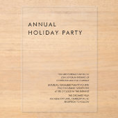 Luxury Clear Acrylic Annual Holiday Party  アクリル招待状 (正面)