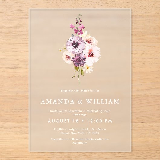 Luxury Clear Acrylic Wedding Invitation アクリル招待状 (正面)