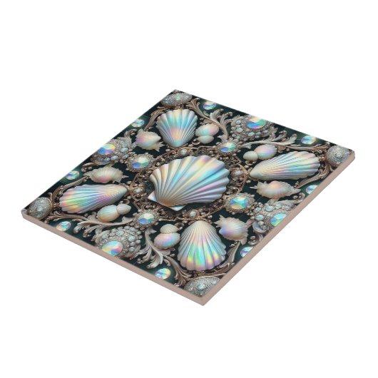 Luxury Coastal Decor | Diamonds and Seashells  タイル (側面)