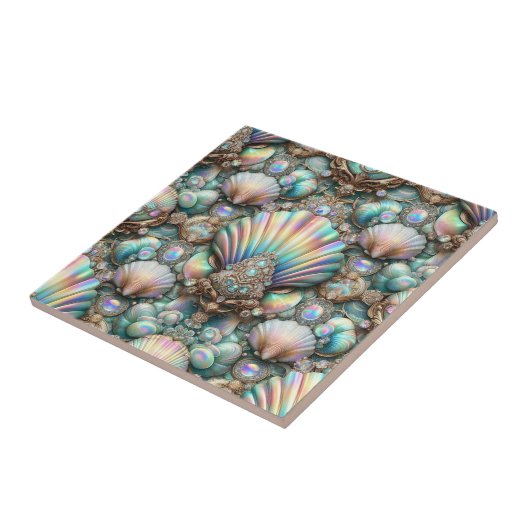 Luxury Coastal Decor | Diamonds and Seashells  タイル (側面)