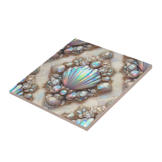 Luxury Coastal Decor | Diamonds and Seashells  タイル (側面)
