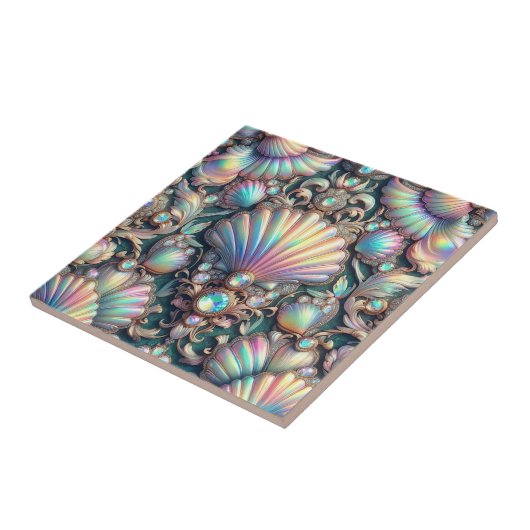 Luxury Coastal Decor | Diamonds and Seashells  タイル (側面)